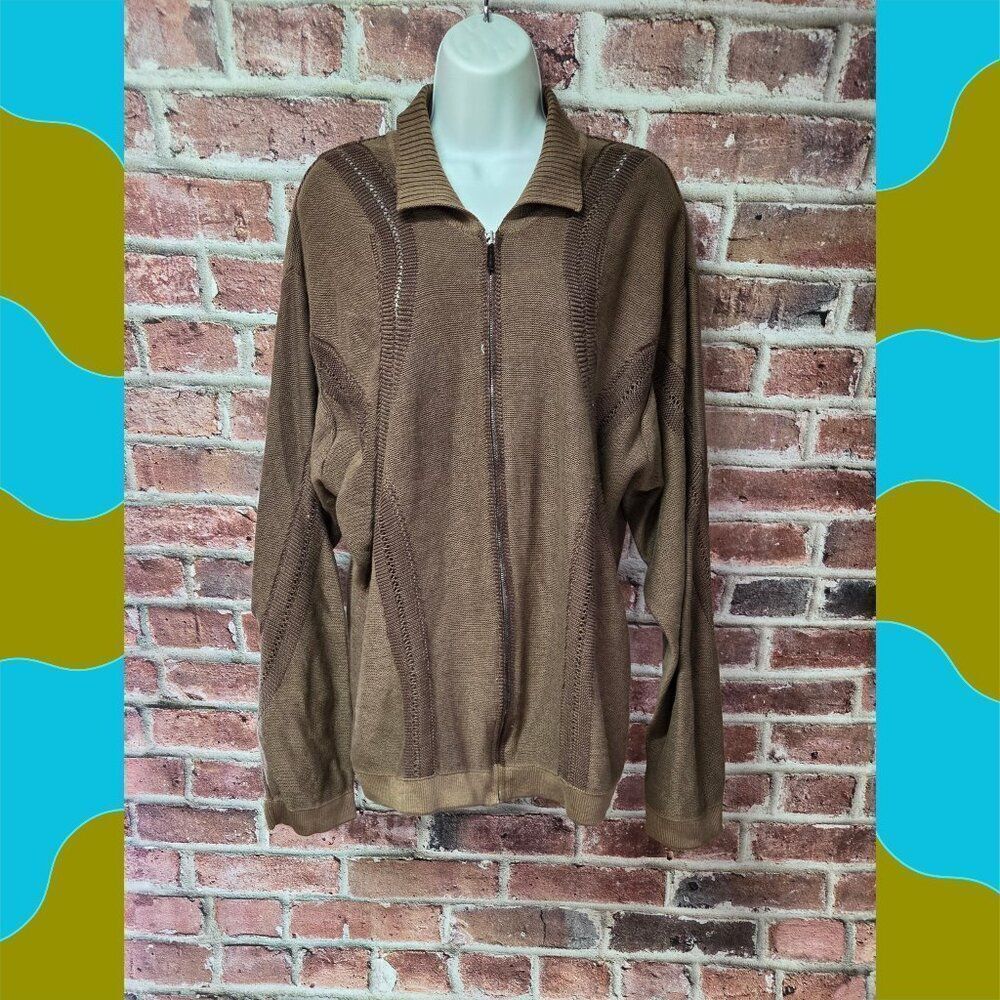 Umberto Bilancioni Cardigan XL | Vintage Italian Knit Brown Sweater Quiet Luxury